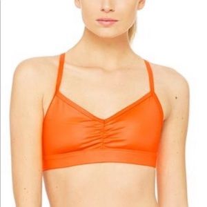 Alo Sunny Strappy Bra | Neon Orange | Size M